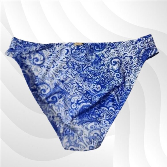 2/$50 Ralph Lauren Blue & White Bikini Bottom Size 10 | Classic Swimwear - Picture 2 of 6